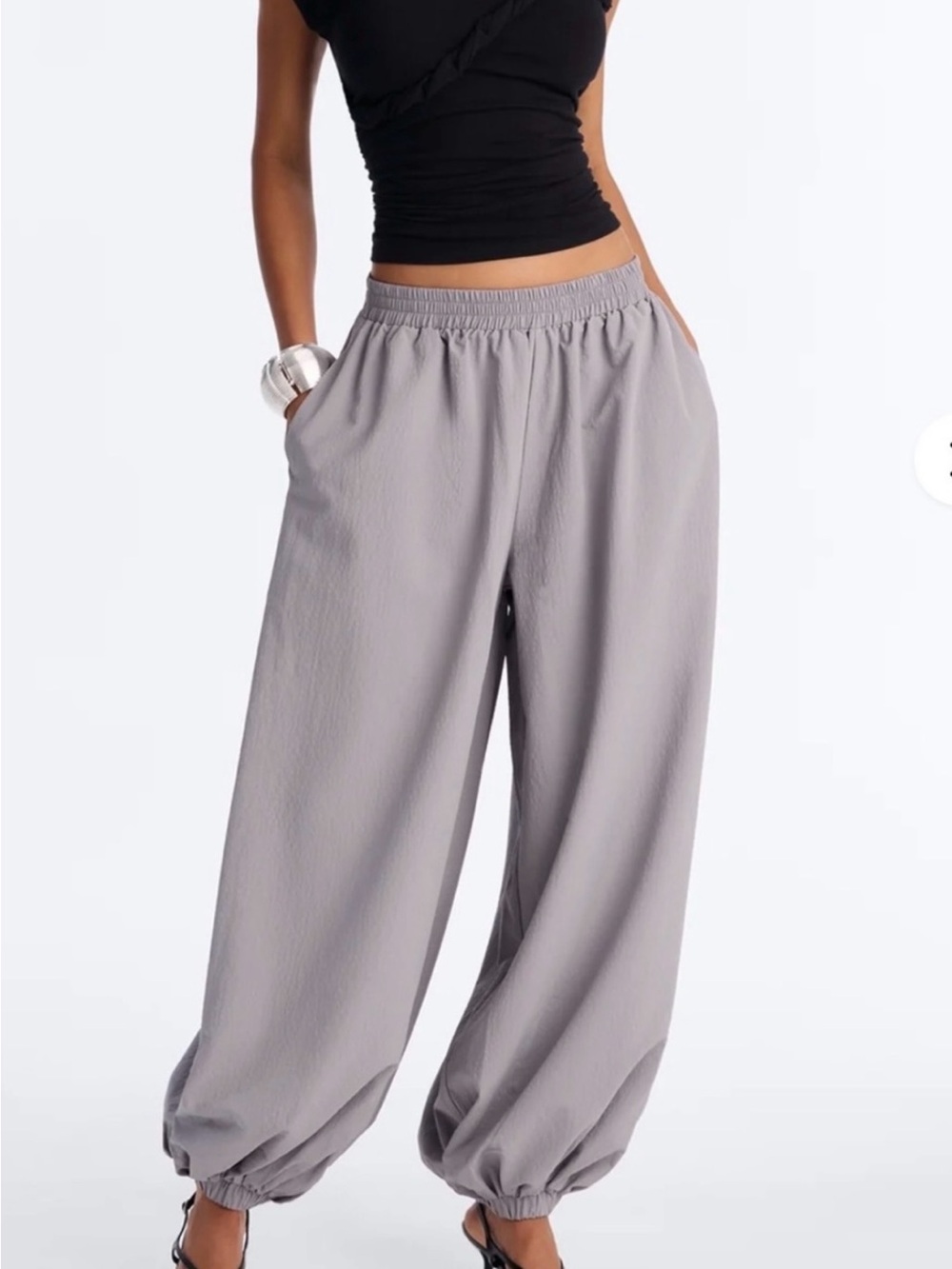 Fashion Nova Gray Windbreaker Jogger Pants